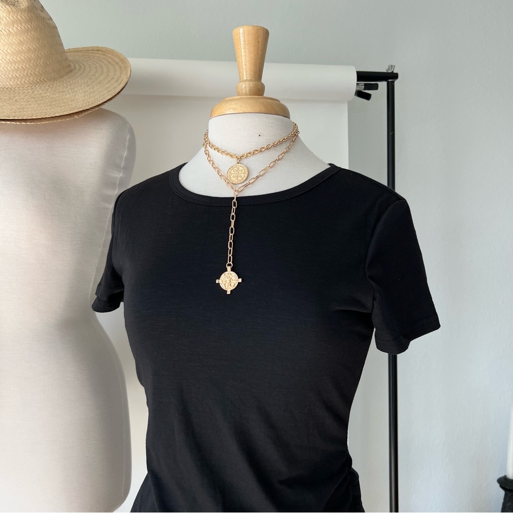 SOLD ❌ SHORT SLEEVE BLACK BASIC DRESS - Picture 2 of 7